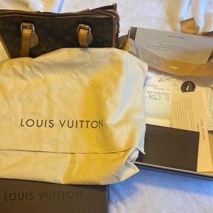 Louis Vuitton bag very loved …dust bag box ..repair receipt included see photos